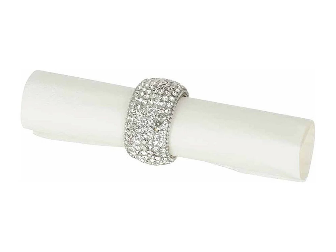 Lot de 6 Ronds de Serviette "Diamant" 6cm Argent