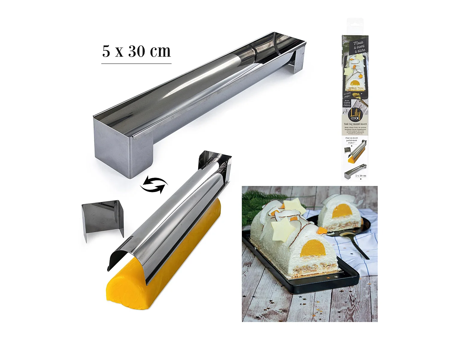 Moule à Pâtisserie "Insert Bûche" 30cm Argent