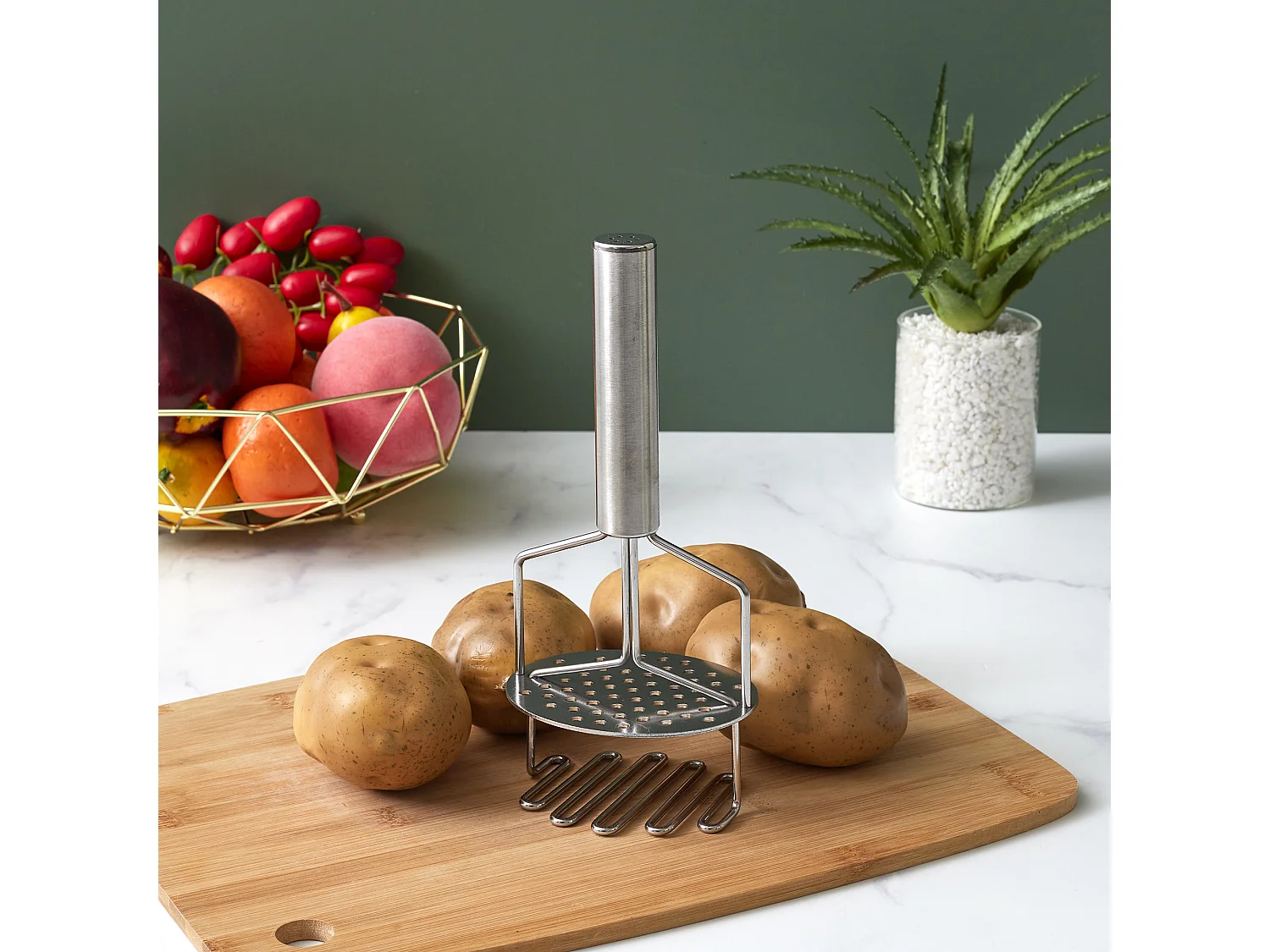 Presse-puree Double Manuel Inox Argent