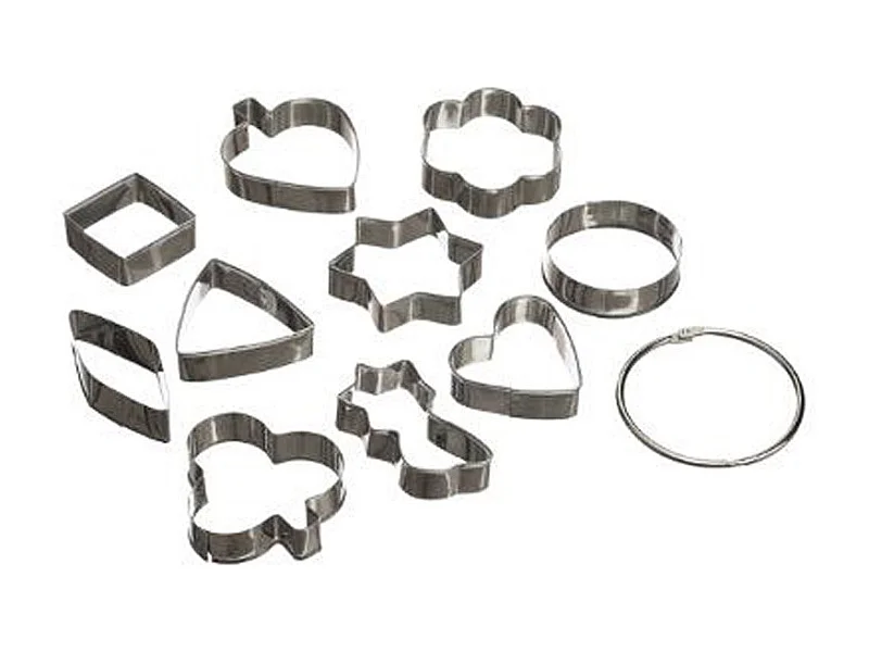 Lot de 10 Emporte-Pièces Inox "Multiforme" 11cm Argent