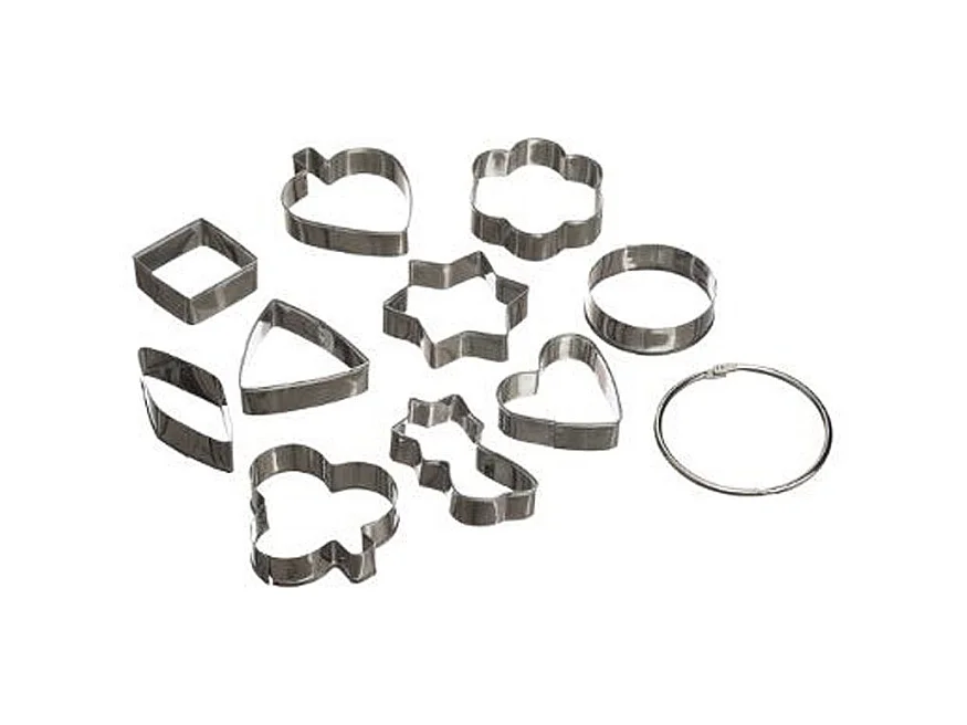 Lot de 10 Emporte-Pièces Inox "Multiforme" 11cm Argent