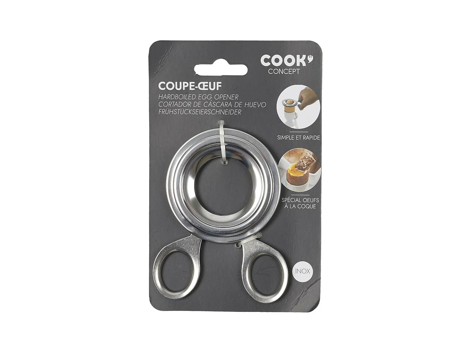 Coupe-Oeuf Inox "Coque" 10cm Argent