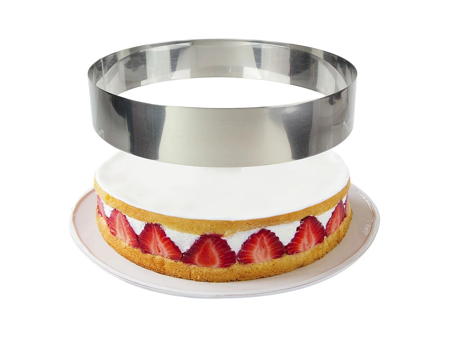 Lot de 3 Cercles de Pâtisserie "Cadre" 26cm Argent