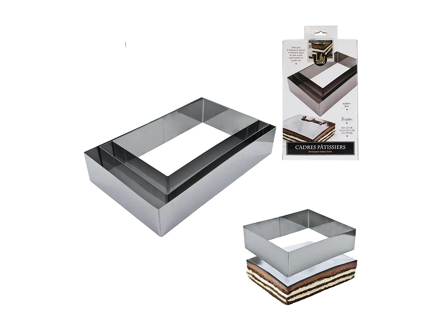 CADRE PATISSIER RECTANGLE 3 TAILLES M12