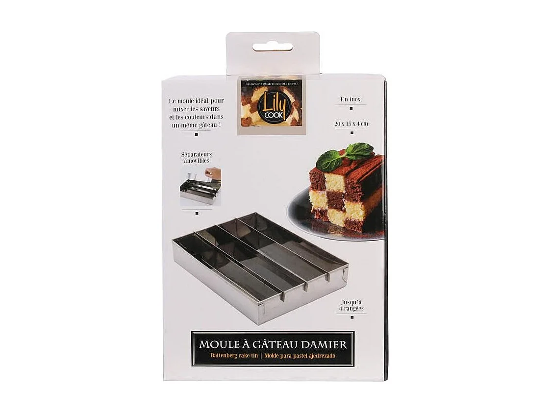 Moule à Gâteaux en Métal "Damier" 20cm Argent