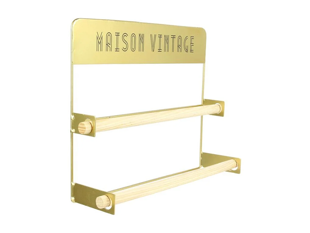 Dérouleur Mural 2 Rouleaux "Vintage" 35cm Or