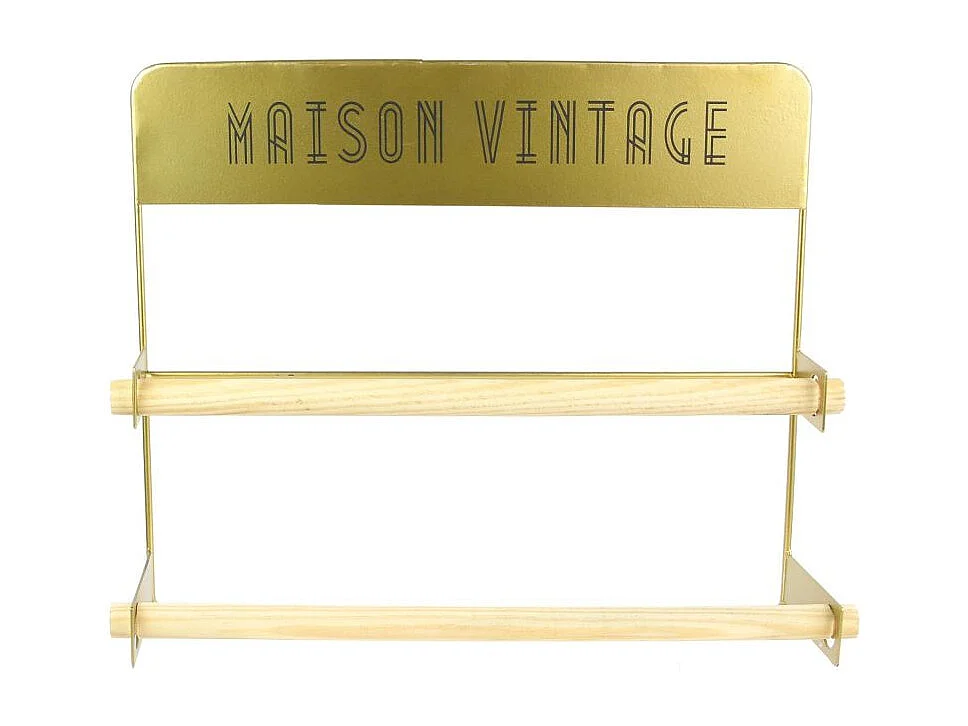 Dérouleur Mural 2 Rouleaux "Vintage" 35cm Or