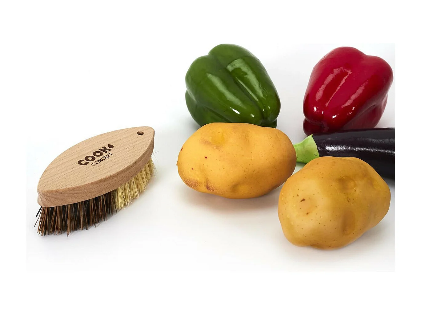 Brosse à Légumes en Bois "Cook" 11cm Marron