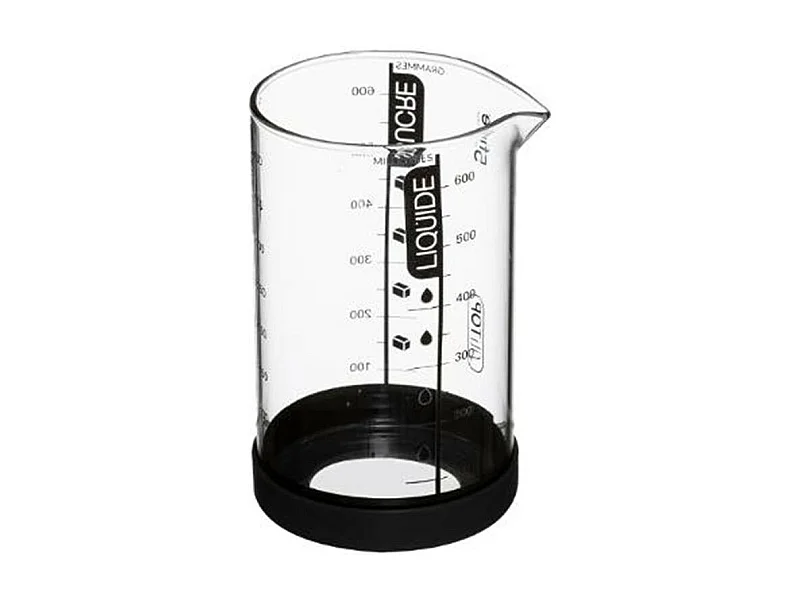 Verre Doseur Gradué "Silitop" 0,6L Transparent & Noir