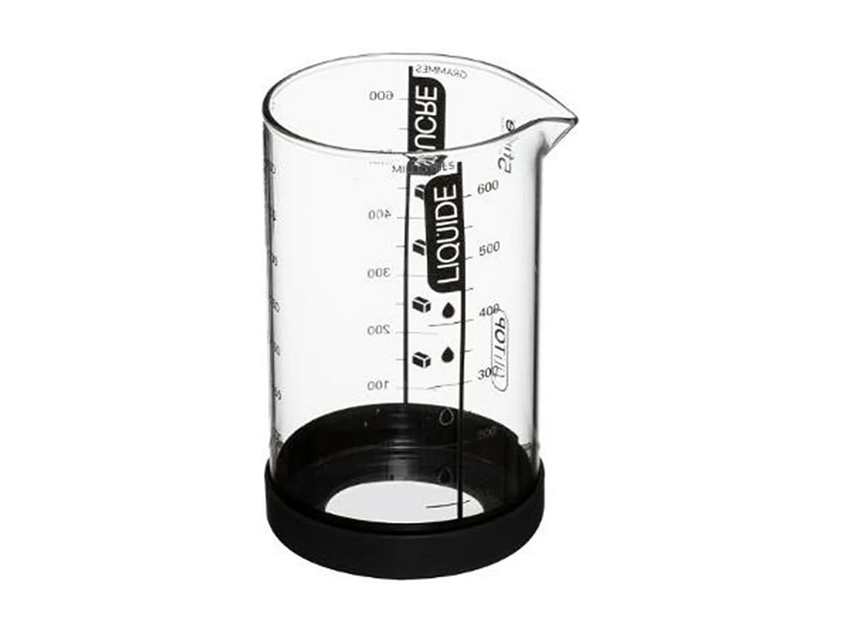 Verre Doseur Gradué "Silitop" 0,6L Transparent & Noir