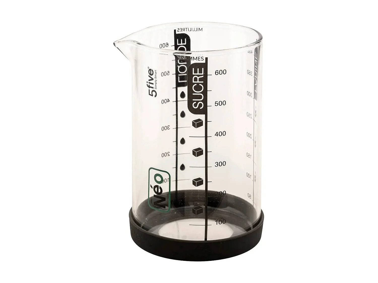 Verre Doseur Gradué "Silitop" 0,6L Transparent & Noir