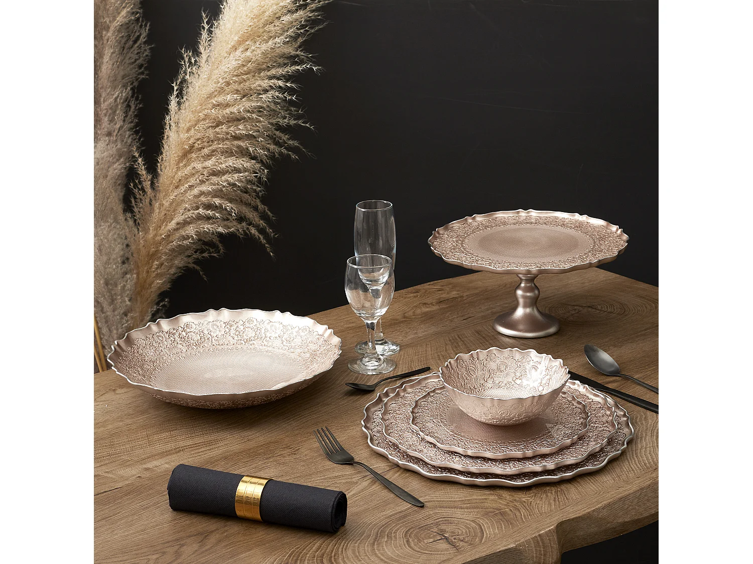 Rond De Serviette Dore X4 Or