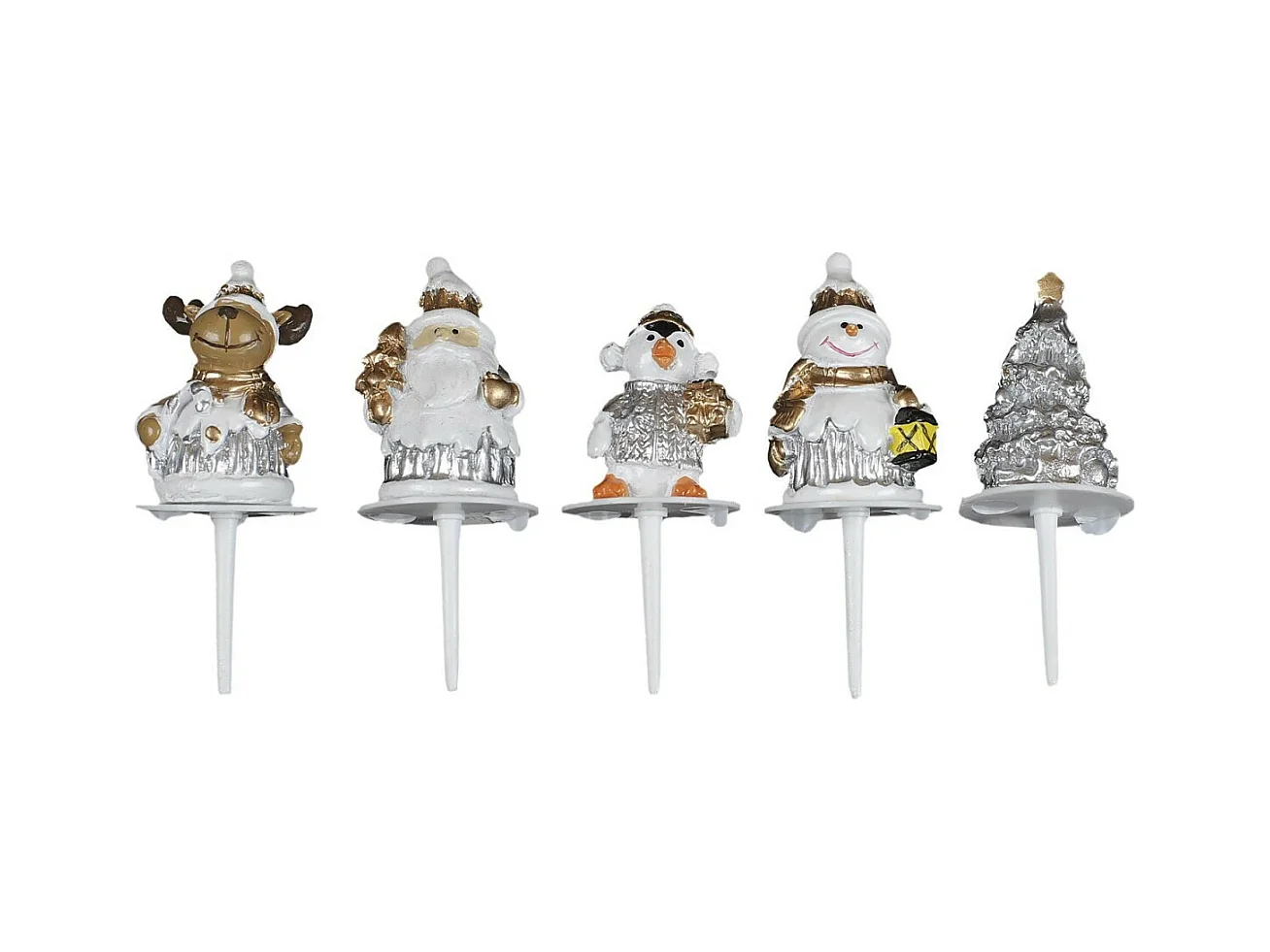 Lot de 5 Décorations de Noël "Gâteaux" 6cm Argent