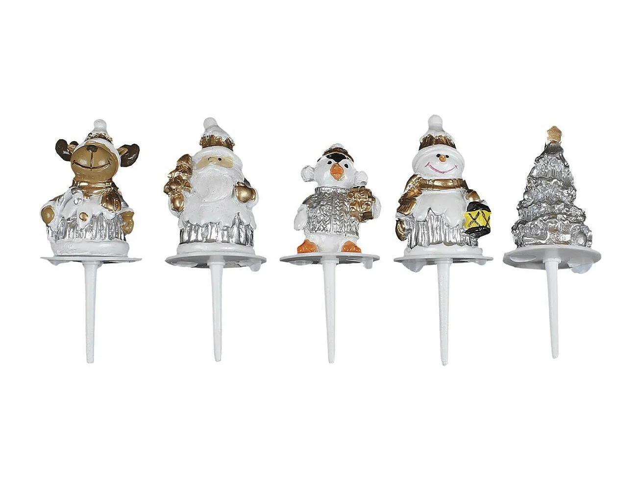 Lot de 5 Décorations de Noël "Gâteaux" 6cm Argent