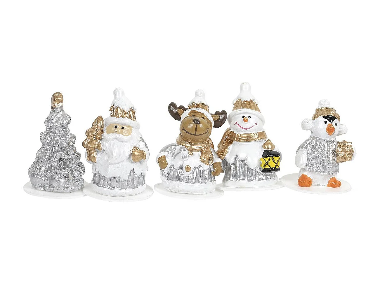 Lot de 5 Décorations de Noël "Gâteaux" 6cm Argent