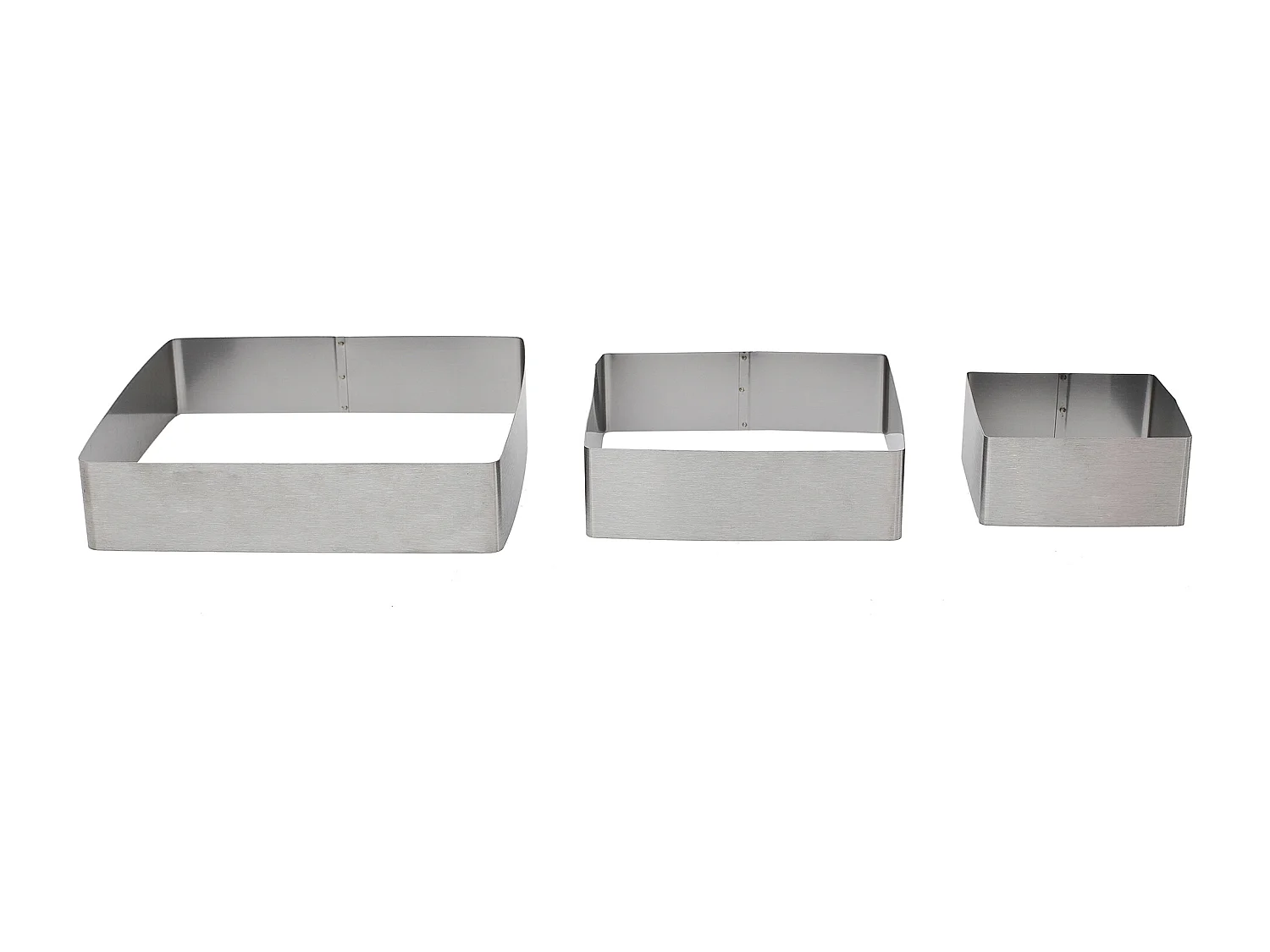 Lot de 3 Cadres à Pâtisserie "Carrés" 20cm Argent