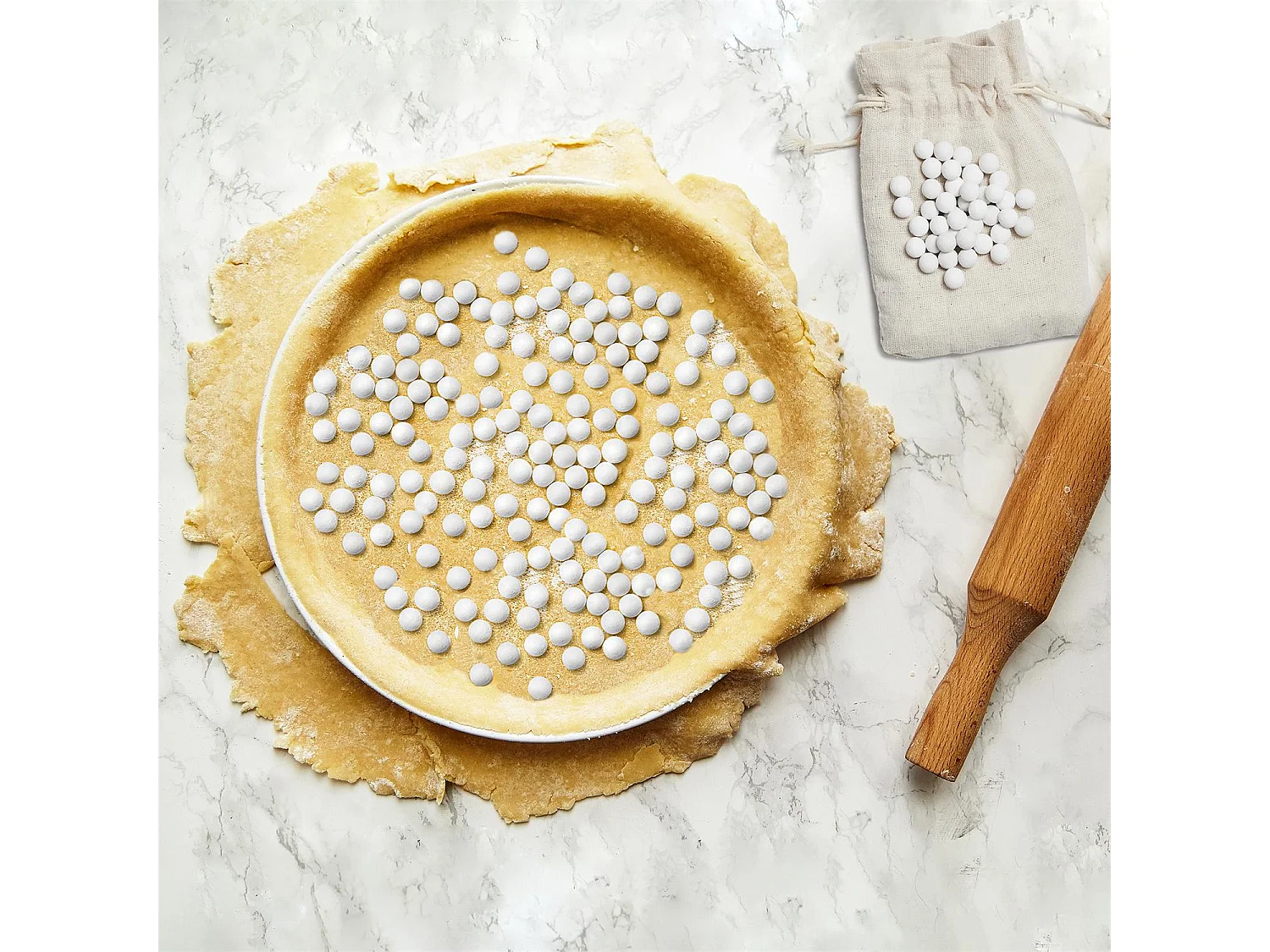 Billes de Cuisson en Argile "Fond" 18cm Blanc