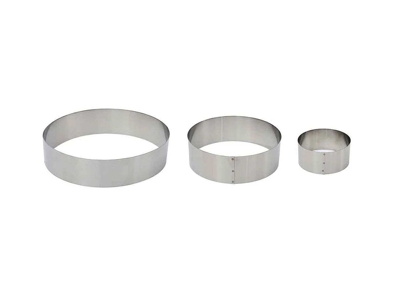 Lot de 3 Cadres à Pâtisserie "Ronds" 20cm Argent