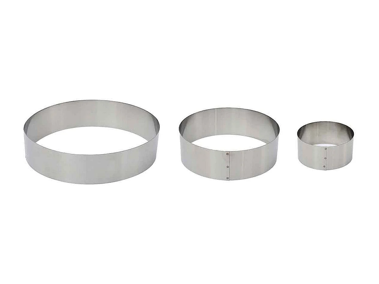 Lot de 3 Cadres à Pâtisserie "Ronds" 20cm Argent