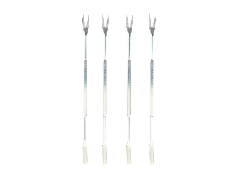 Lot de 4 Curettes à Crustacés "Métal" 18cm Argent