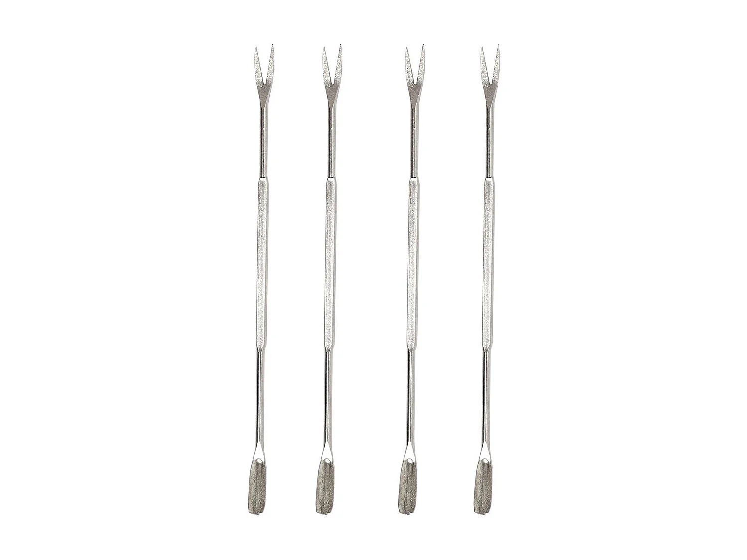 Lot de 4 Curettes à Crustacés "Métal" 18cm Argent