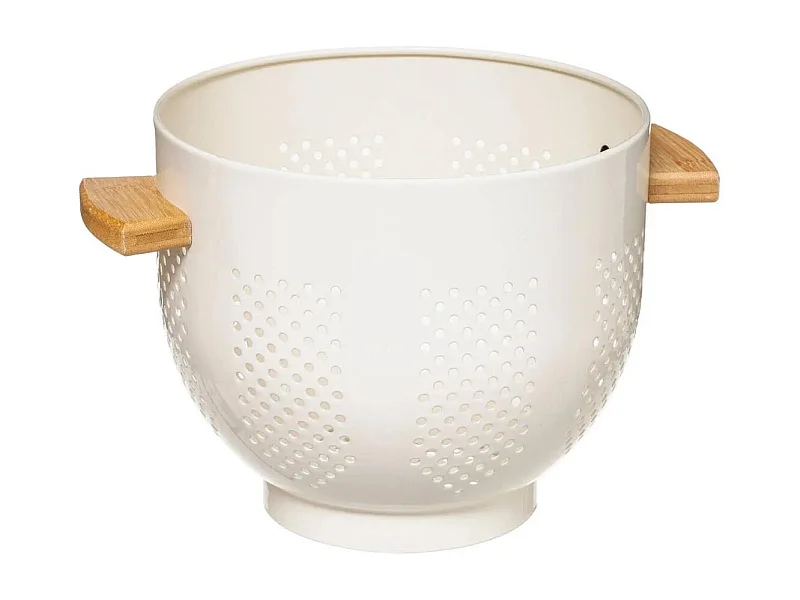 Colador Redondo de Bambú Blanco 20cm "Blanc Kitchen"