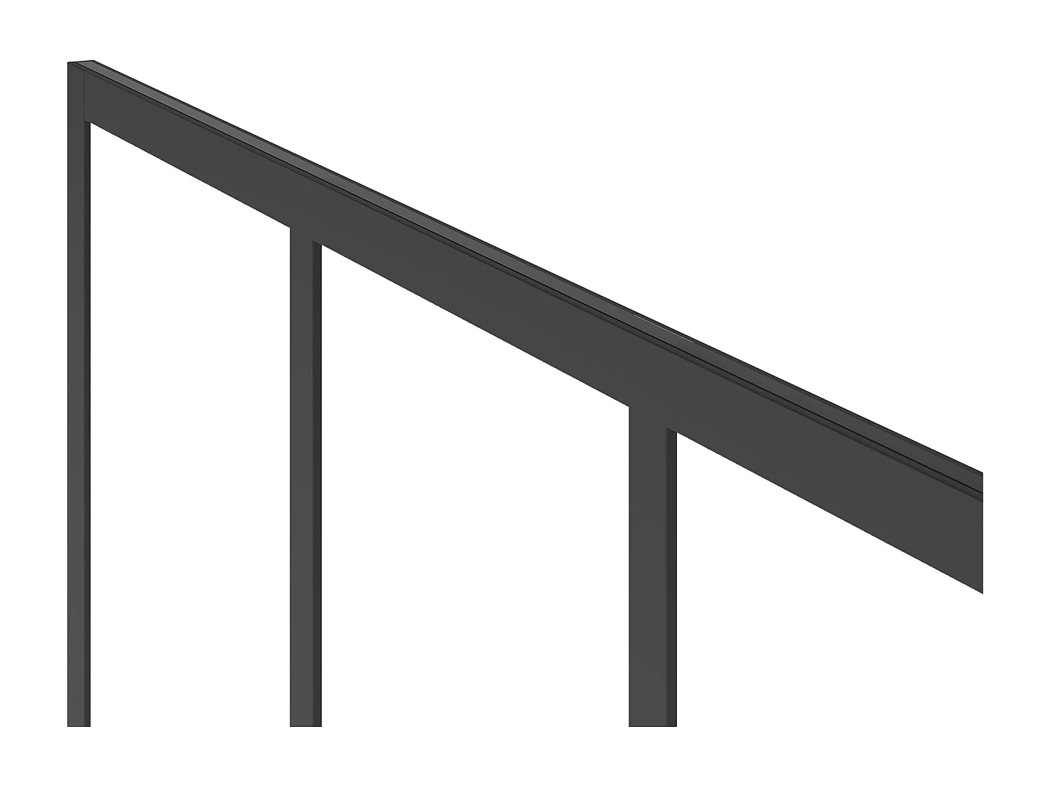 Douchewand voor inloopdouche – Matzwart – Industriële stijl – 100 x 200 cm – URBANIK