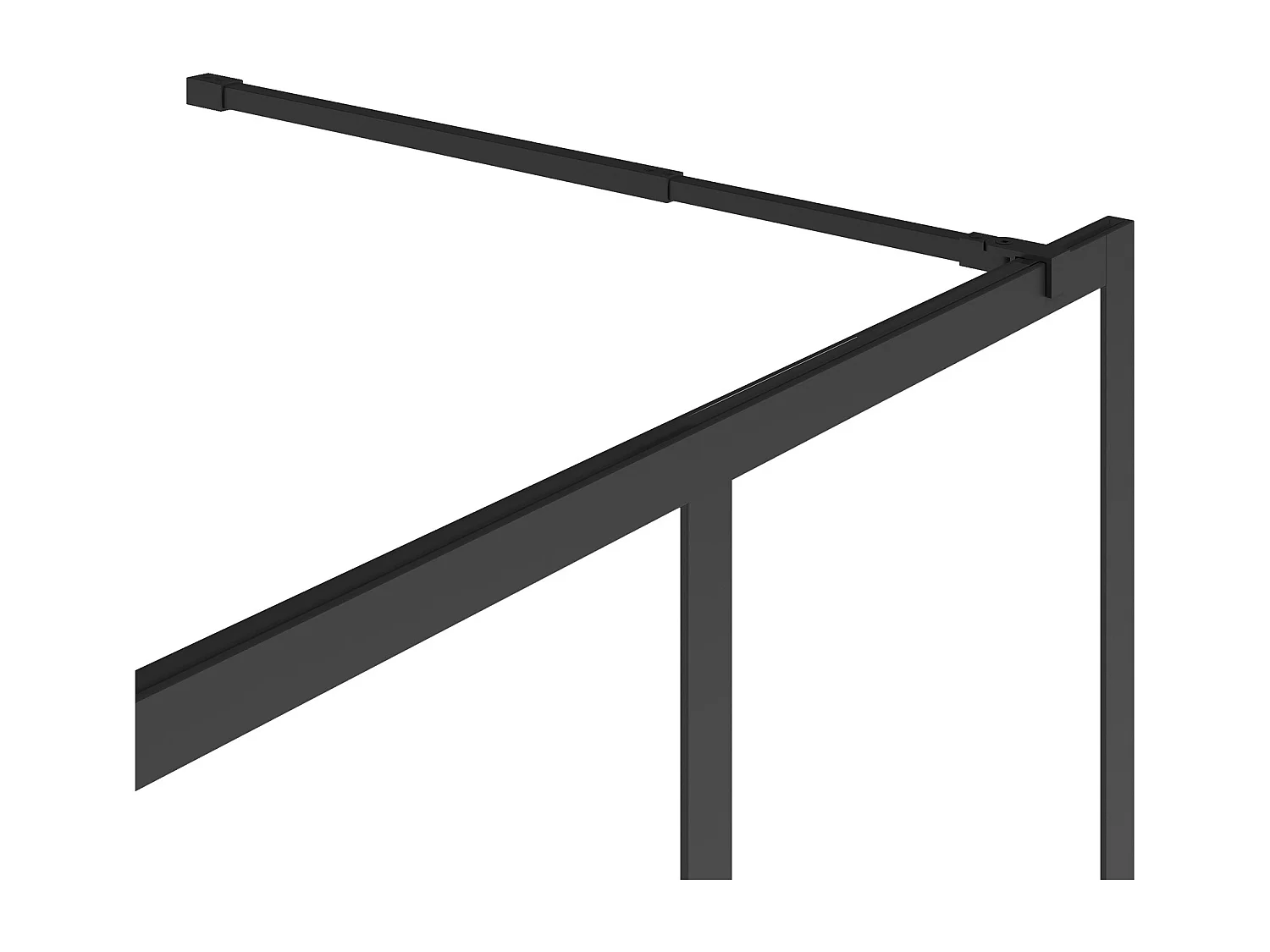 Douchewand voor inloopdouche – Matzwart – Industriële stijl – 100 x 200 cm – URBANIK