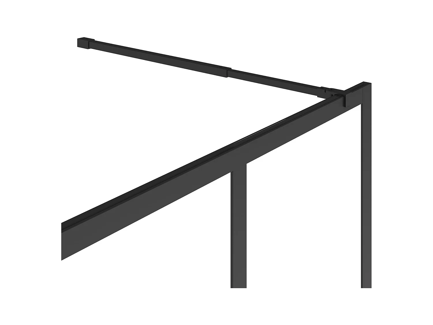Cristalera de ducha estilo industrial con acabado mate negro - 100 x 200 cm - URBANIK