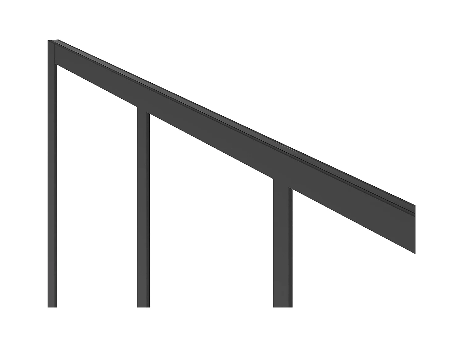 Cristalera de ducha estilo industrial con acabado mate negro - 100 x 200 cm - URBANIK