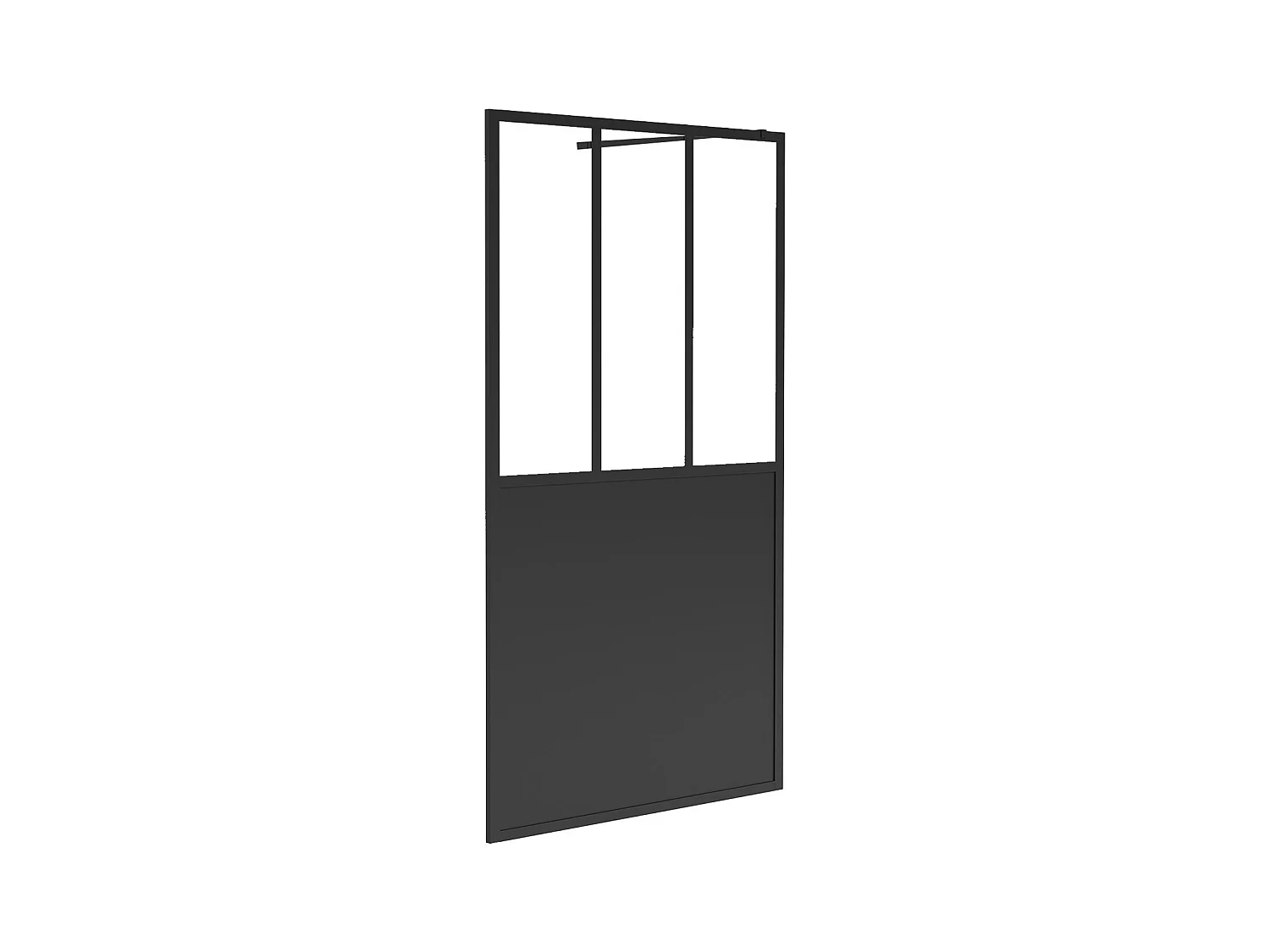 Cristalera de ducha estilo industrial con acabado mate negro - 100 x 200 cm - URBANIK