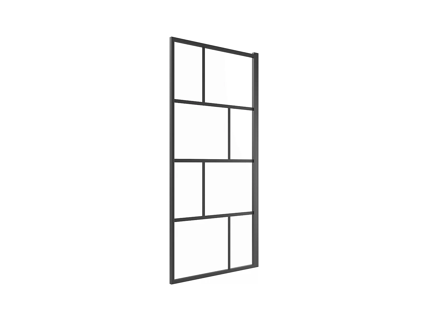 Mampara de baño estilo industrial giratoria - 70 x 140 cm - Negro mate - Vidrio - RIVANON