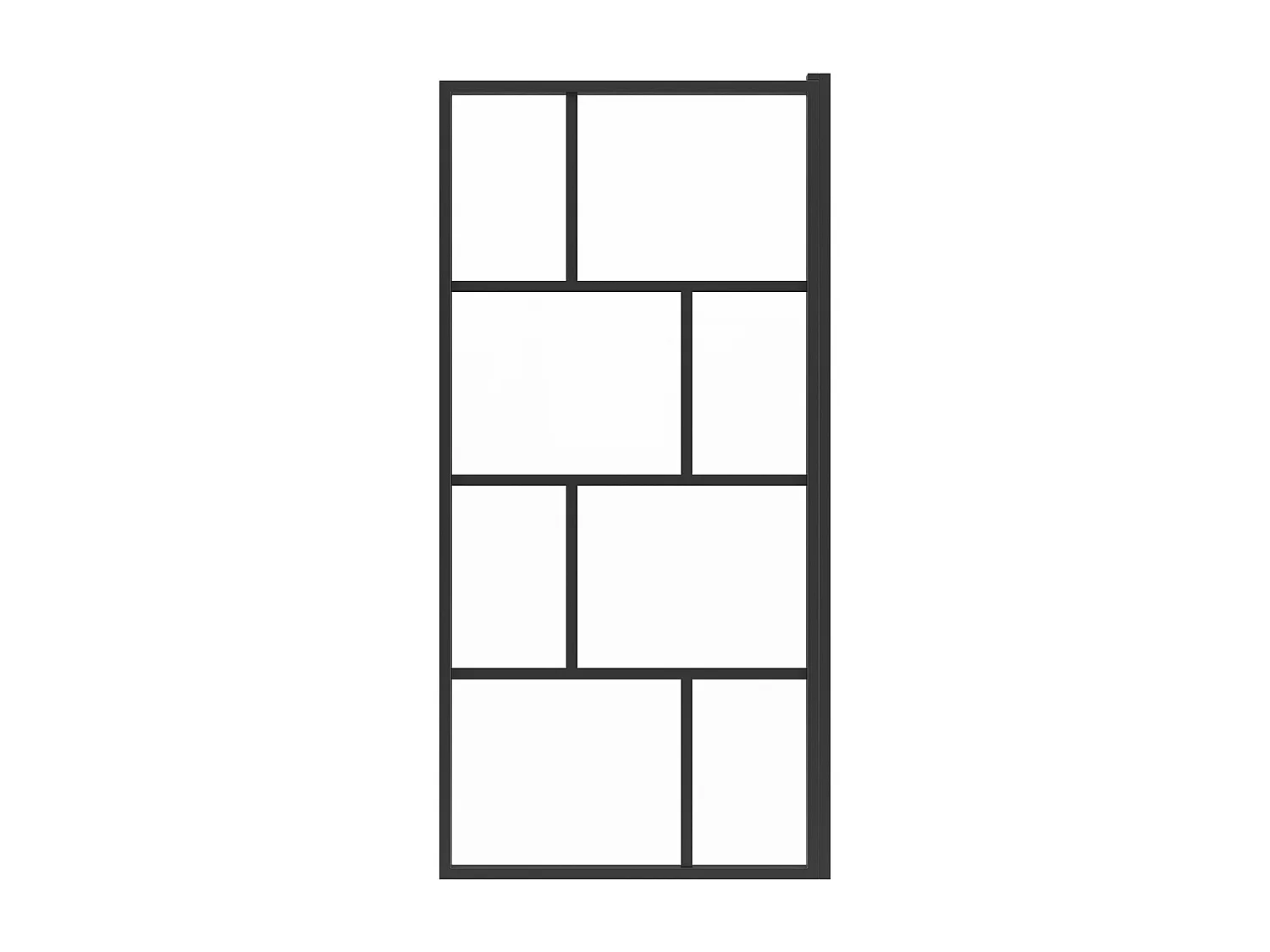 Mampara de baño estilo industrial giratoria - 70 x 140 cm - Negro mate - Vidrio - RIVANON