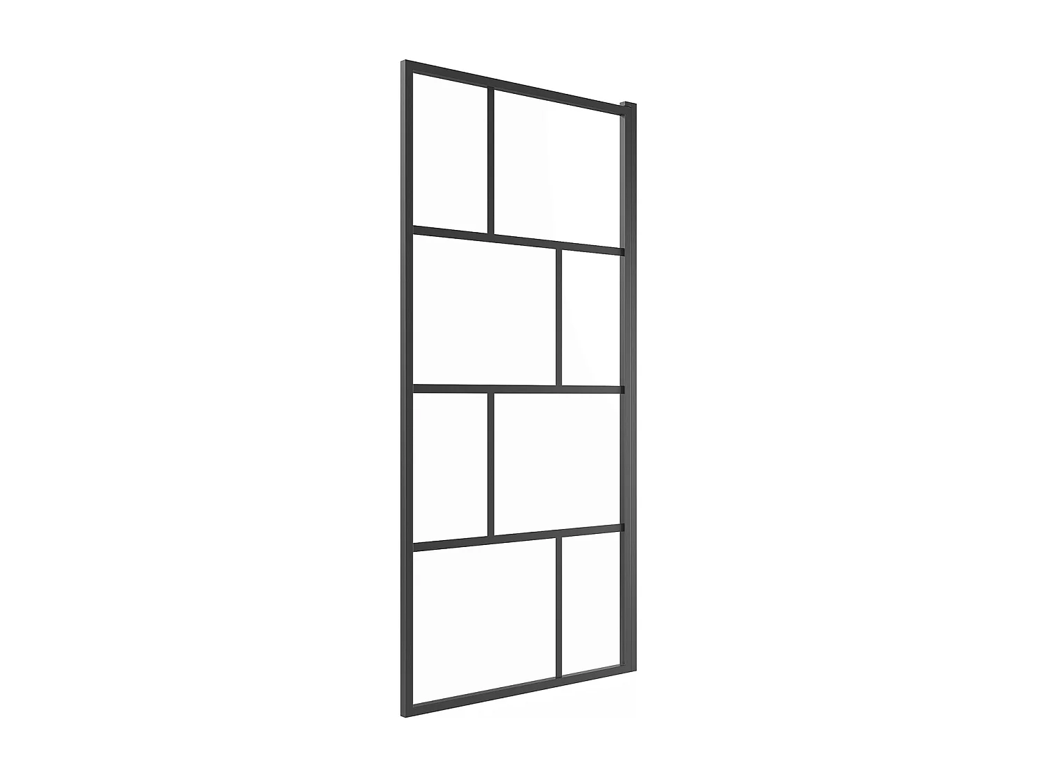 Pare baignoire pivotant style industriel - 70 x 140 cm - Noir mat - Verre - RIVANON