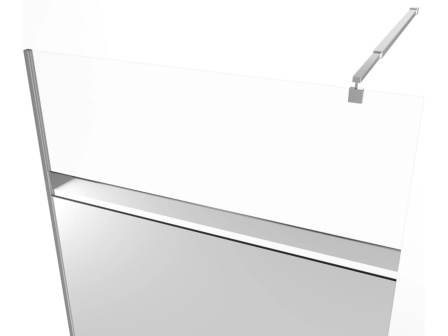 Duschwand mit Spiegeleffekt für begehbare Duschen - 120 x 200 cm - ZENADO