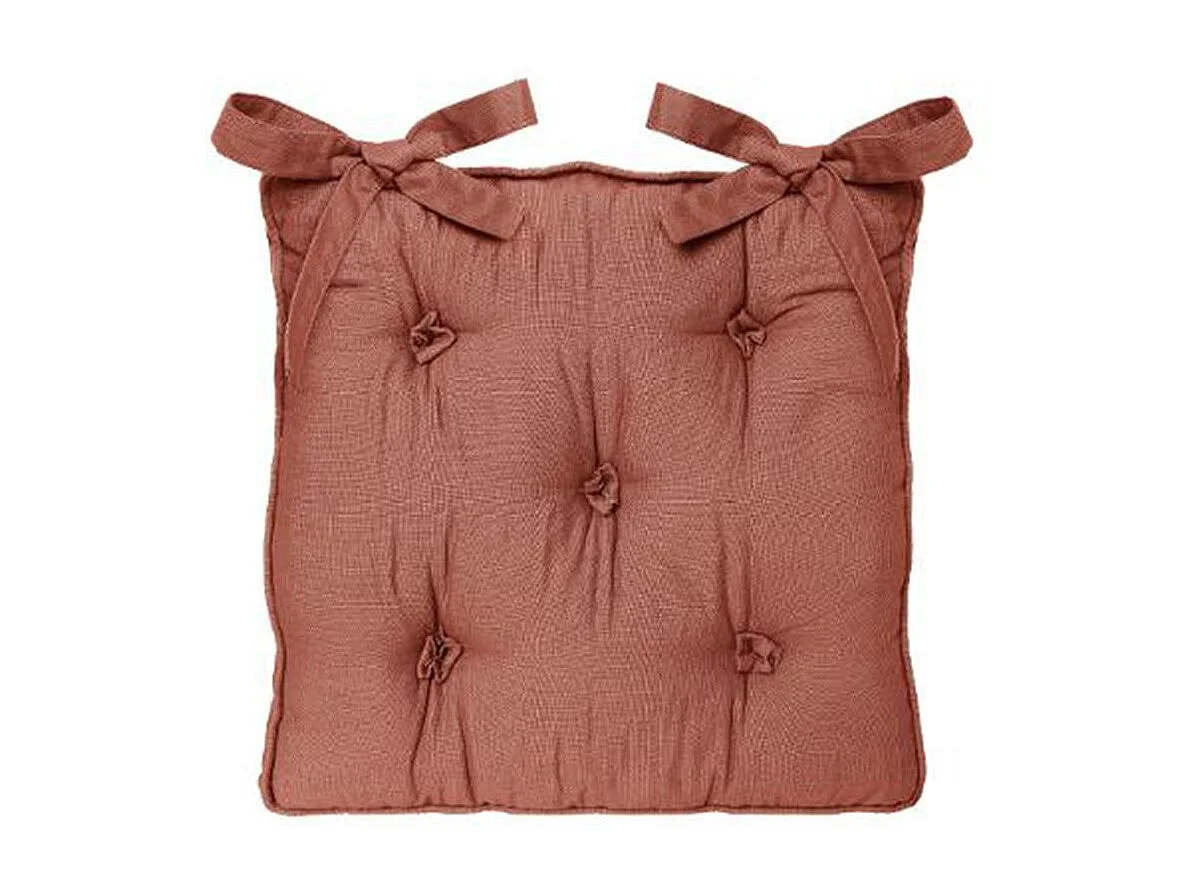 Galette de Chaise "5 Boutons" 40x40cm Terracotta