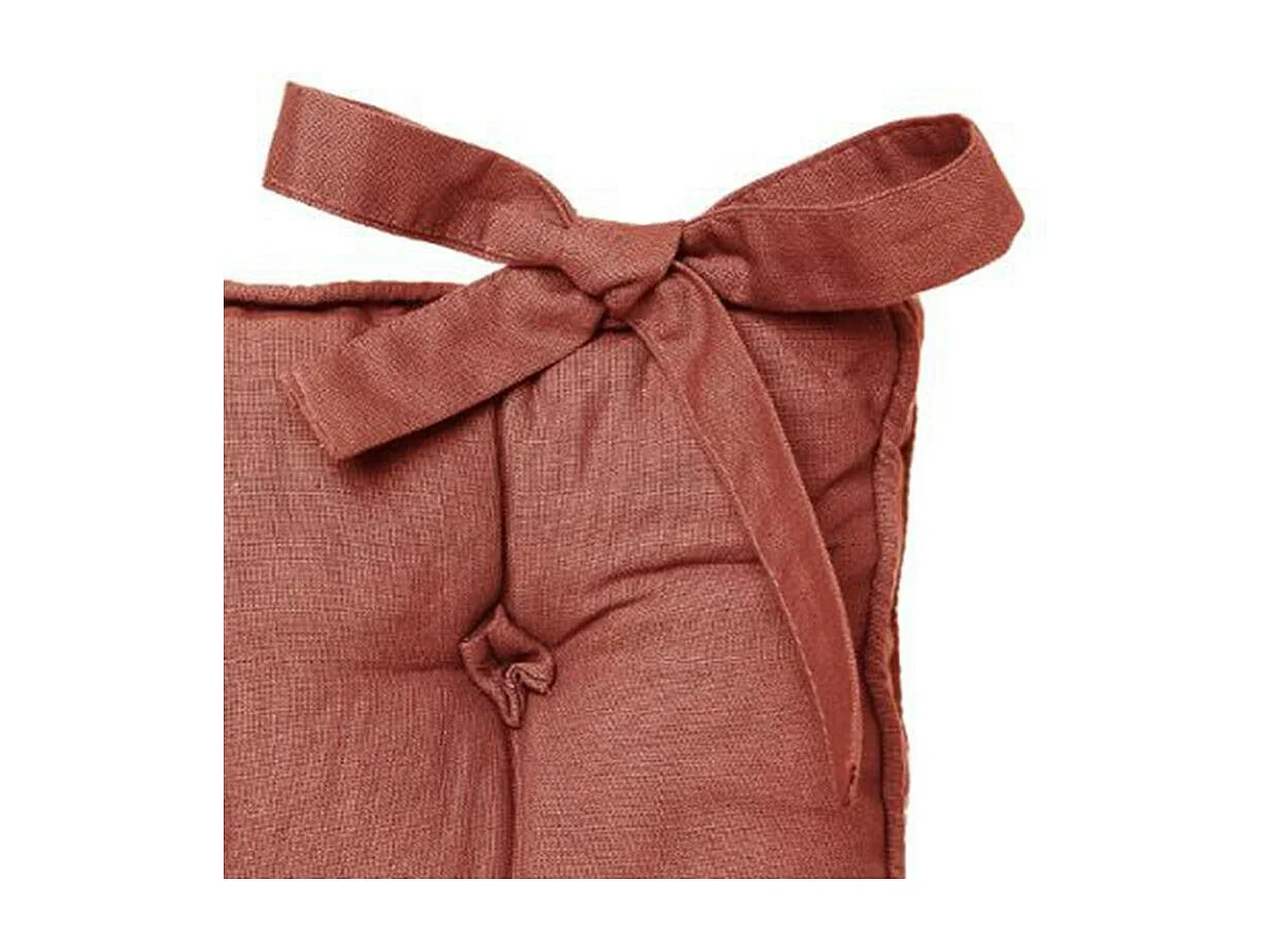 Galette de Chaise "5 Boutons" 40x40cm Terracotta