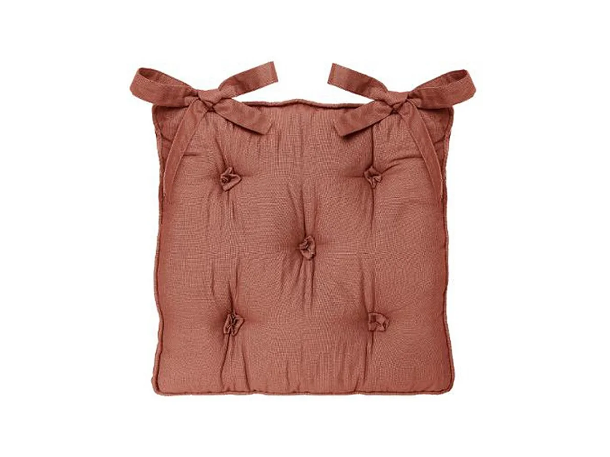 Galette de Chaise "5 Boutons" 40x40cm Terracotta