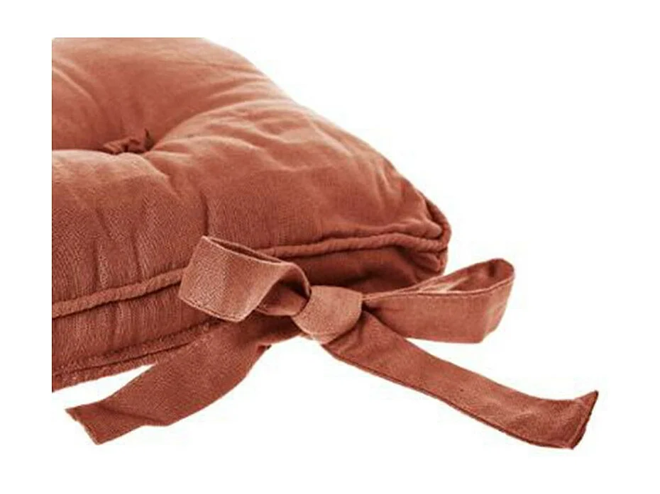 Galette de Chaise "5 Boutons" 40x40cm Terracotta