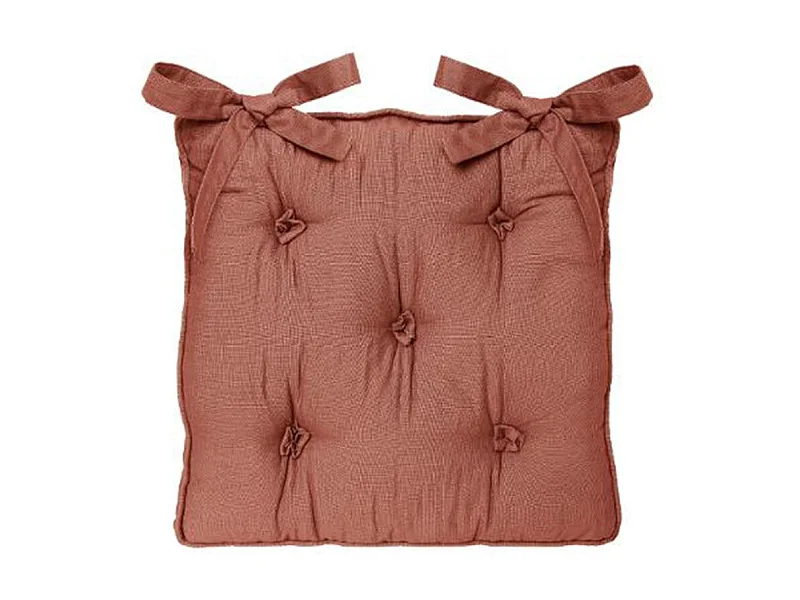 Galette de Chaise "5 Boutons" 40x40cm Terracotta