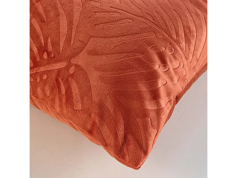 Coussin Déco Velours "Analia" 50x50cm Terracotta