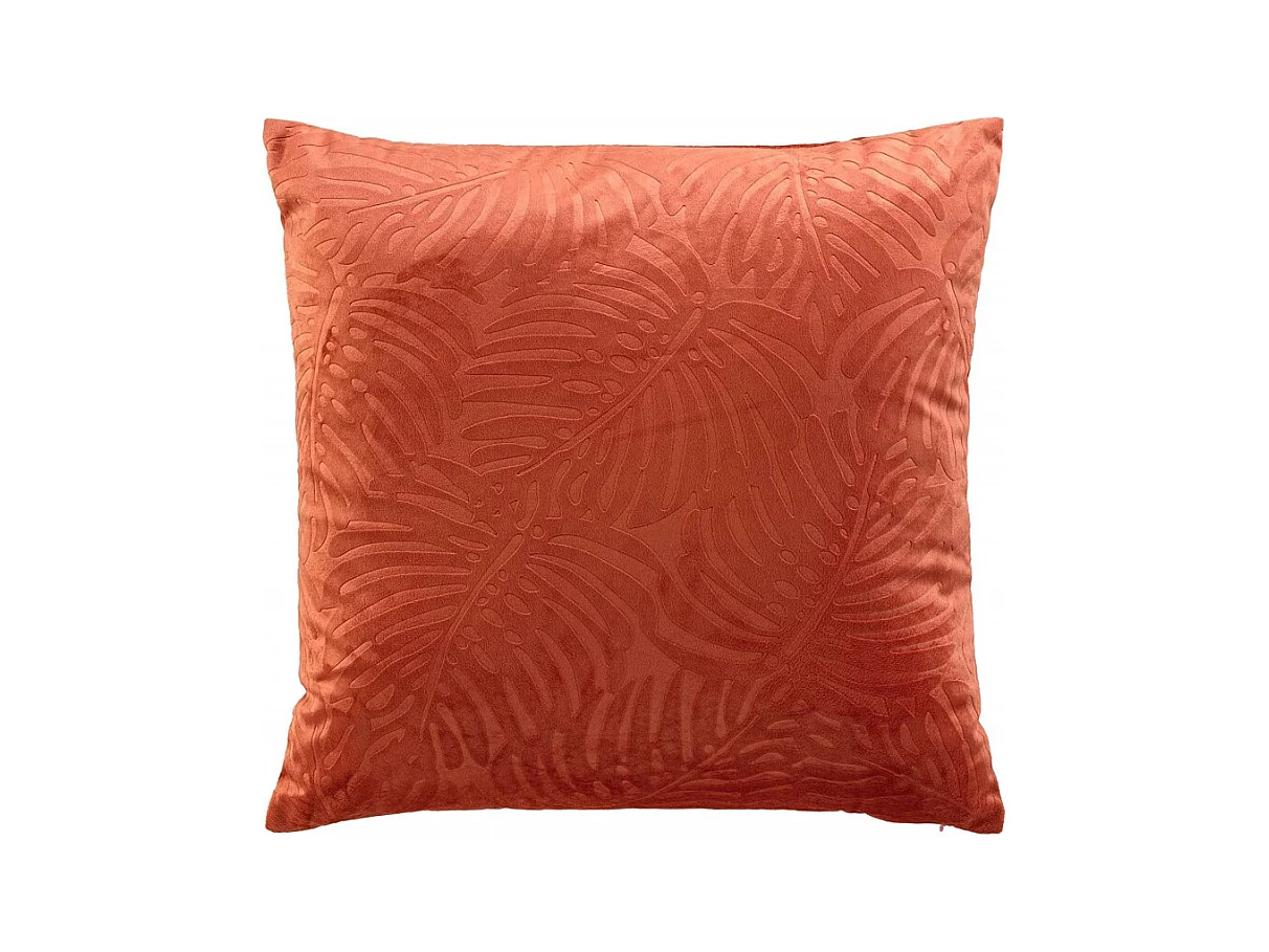 Coussin Déco Velours "Analia" 50x50cm Terracotta