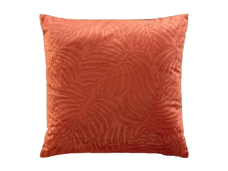 Coussin Déco Velours "Analia" 50x50cm Terracotta