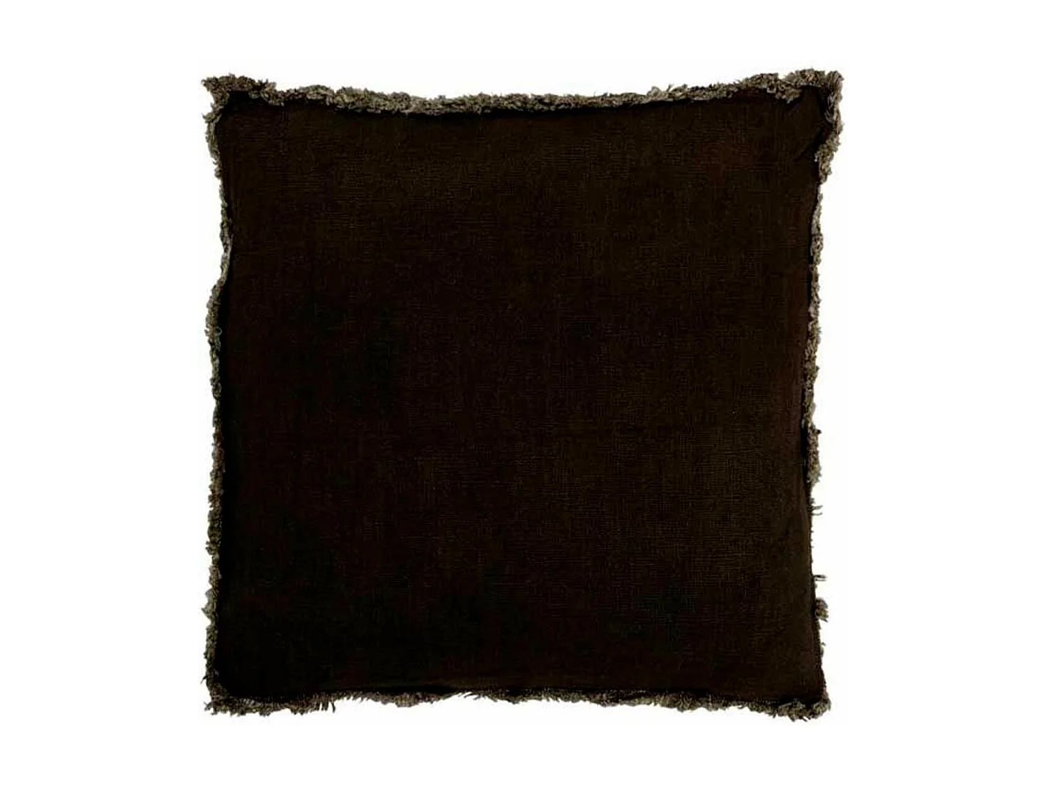 Coussin Déco "Franges Velours" 45x45cm Vert