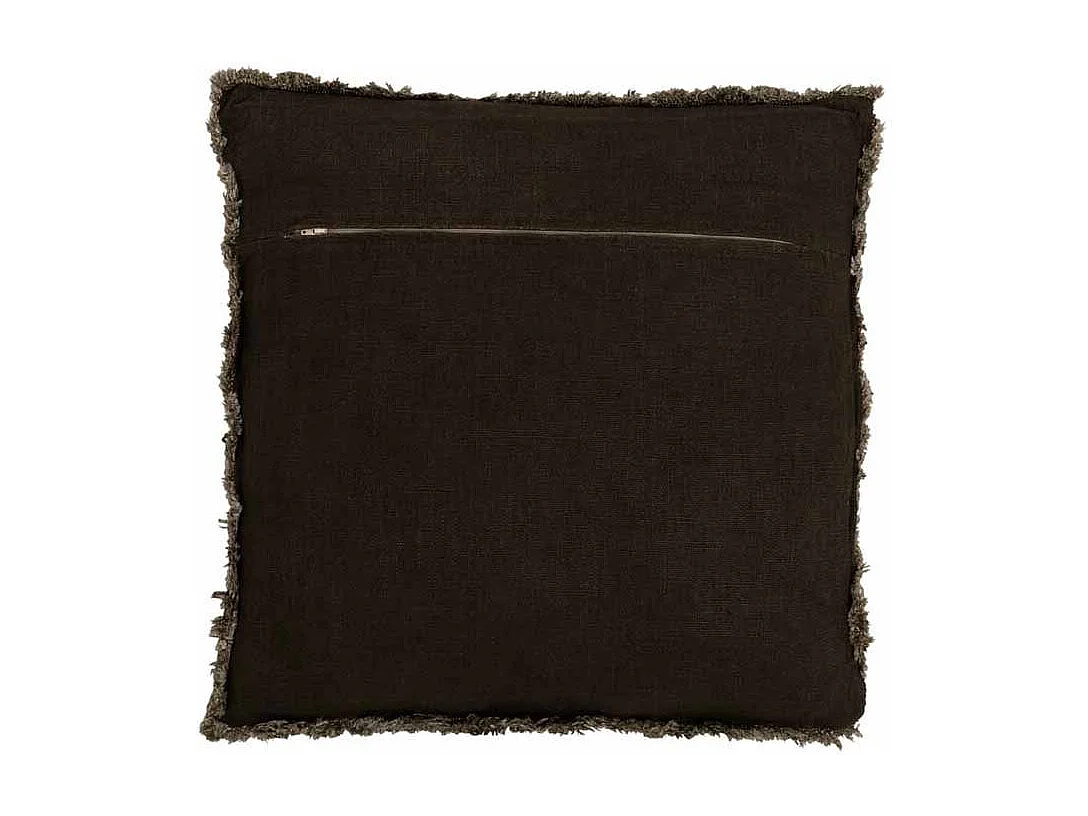 Coussin Déco "Franges Velours" 45x45cm Vert