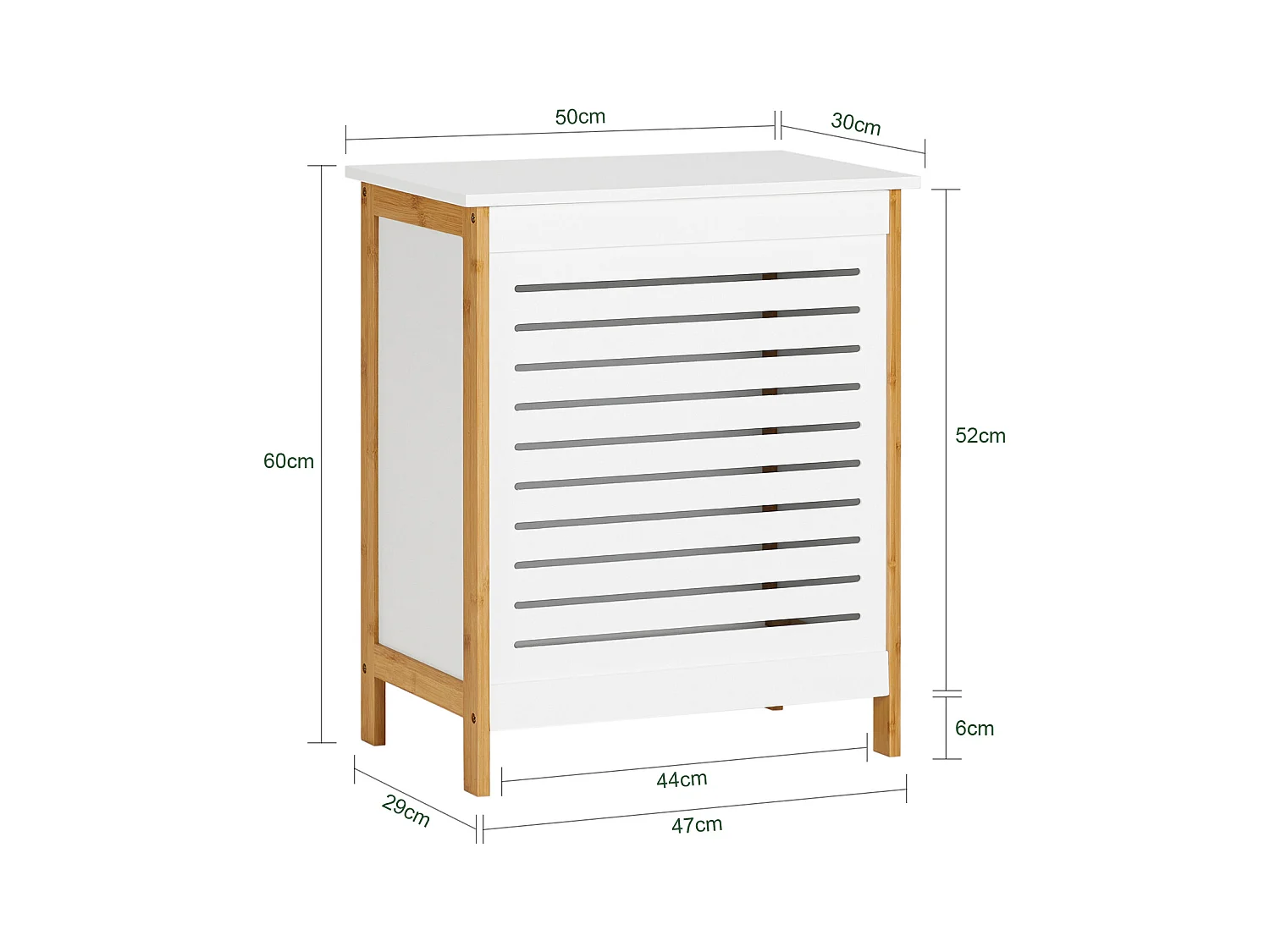 Wäschetruhe FSS66-WN 50 x 30 x 60 cm Weiß