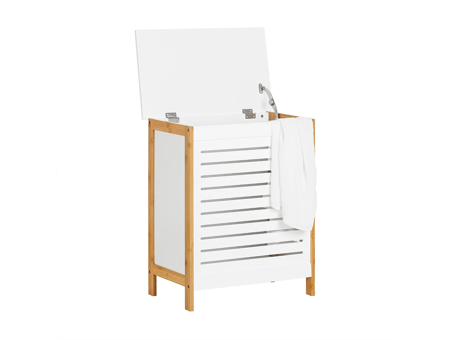SoBuy  Cesto portabiancheria, Organizzazione lavanderia,bianco, FSS66-WN,IT