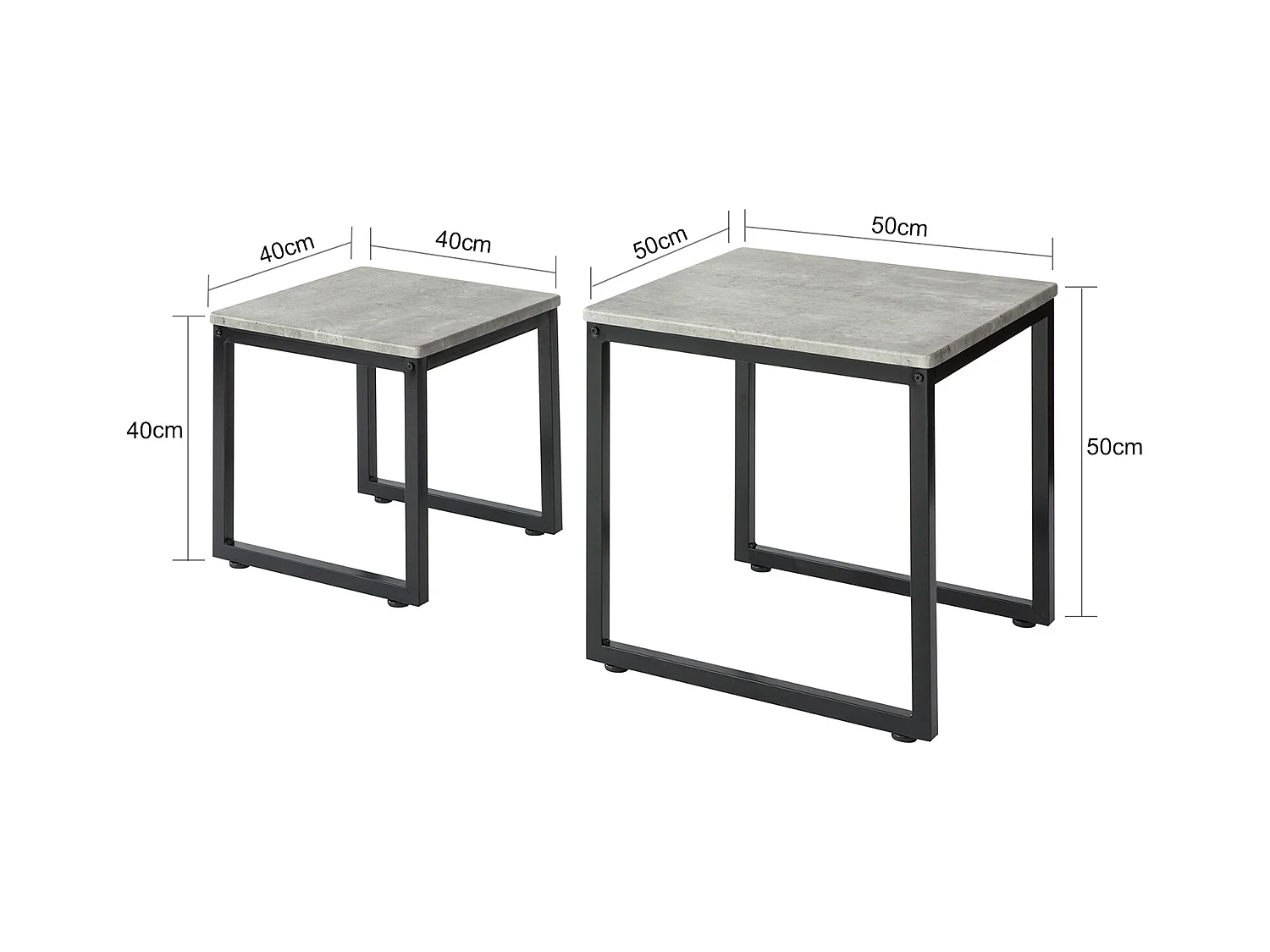 Mesa Nido de salón Set de 2 mesas auxiliares Mesitas Gris+Negro GrisFBT42-HG  SoBuy ES