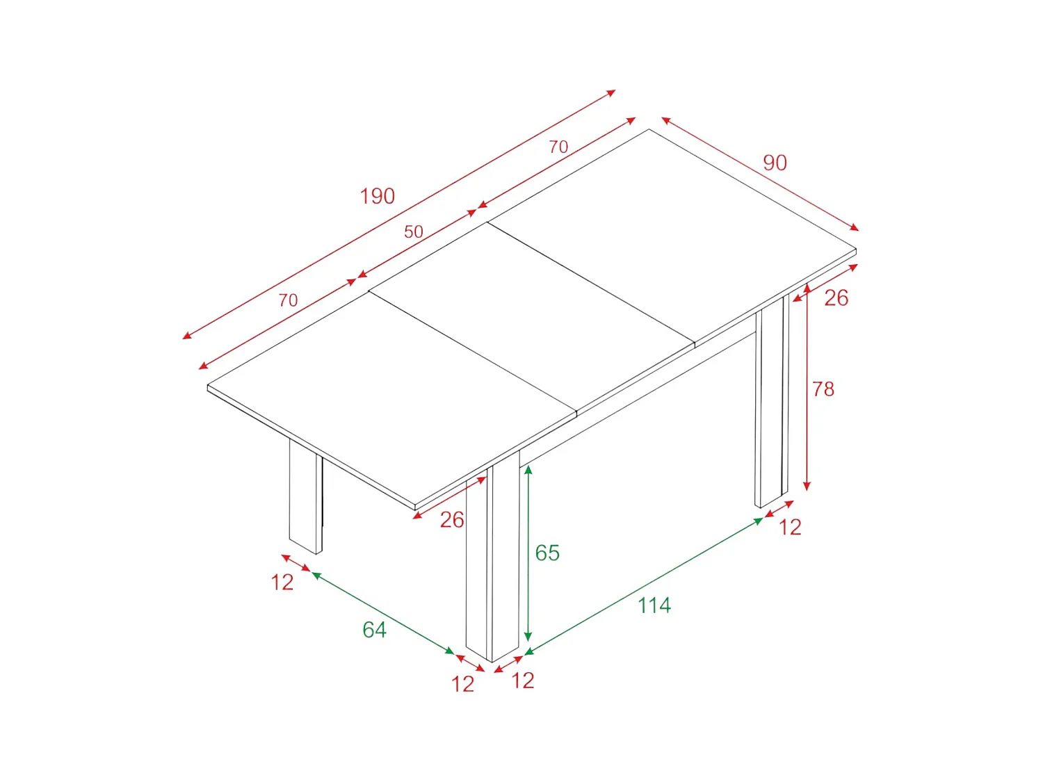 Table extensible Dalice, Console extensible pour salle à manger, Table de cuisine ouvrant avec rallonge, 140/190x90h78 cm, Chêne et Blanc
