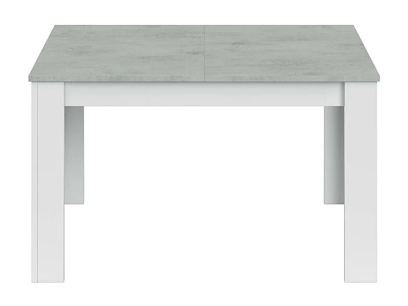 Dalice uitschuifbare tafel, Uitschuifbare console voor eetkamer, Opengaande keukentafel met verlengstuk, 140/190x90h78 cm, Cement en Wit